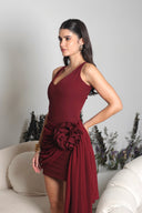 FAYE DRESS BURGUNDY
