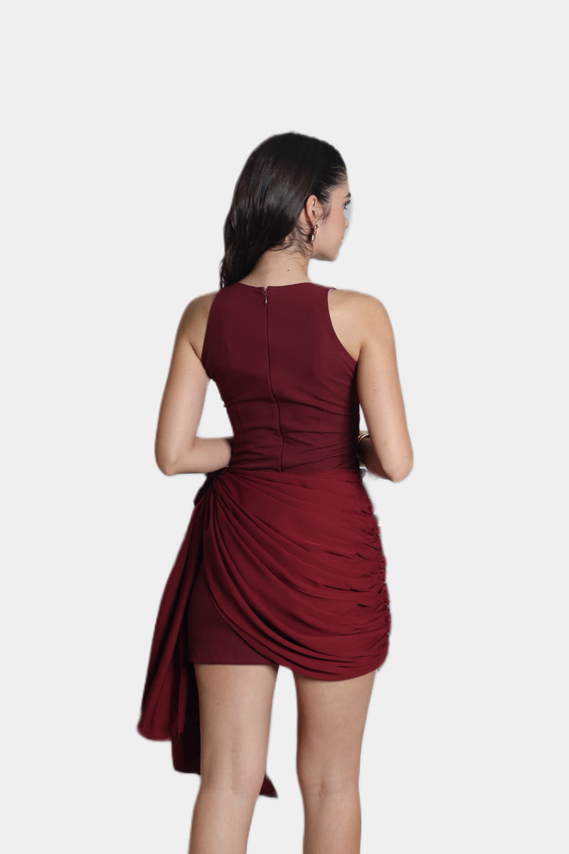 FAYE DRESS BURGUNDY